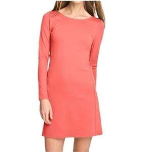 Theory Long Sleeve Kalion Pryor Ponti Mini Dress Coral Pink Size Large Stretch